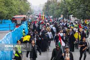 راهپیمایی شکرانه پیروزی مبارزان فلسطینی در تهران